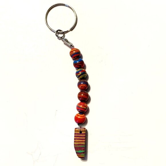 Rainbow Matrix Turquoise Keychain – Harmony, Protection & Sacred Balance - Picture 3 of 6